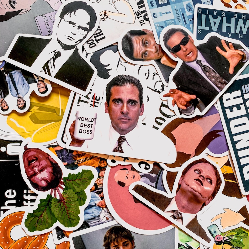 Pack of 50 Office TV Stickers, Funny Character Stickers, Quote Meme ...