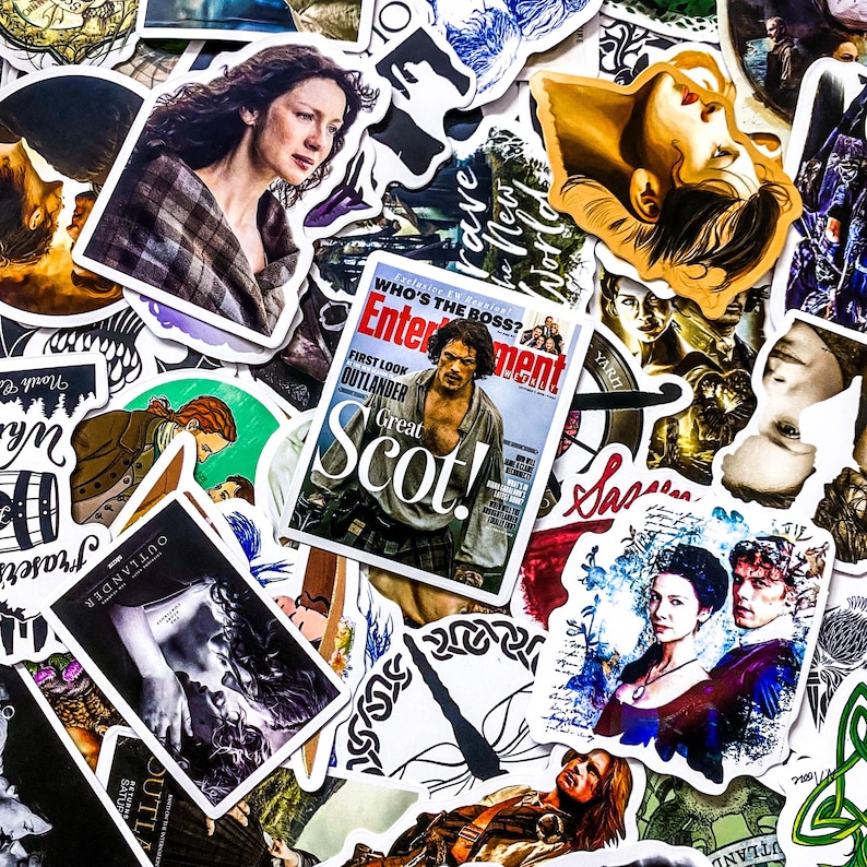 Outlander Scotland Sticker Pack of 50 Outlander Stickers, Jamie Fraser Stickers, Claire Fraser ...