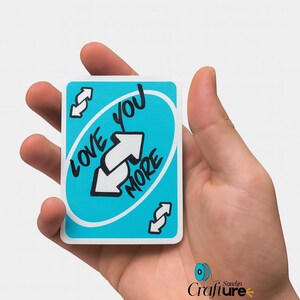 Love You More Reverse Card – Romantisches 3D-gedrucktes UNO-inspiriertes Geschenk