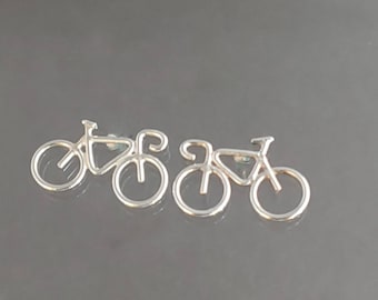 Sterling silver road bike earrings