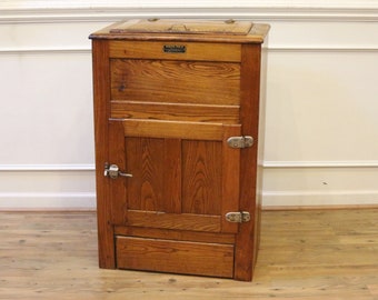 antique oak ice box for sale