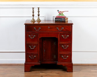 Antique Georgian Small Kneehole Mahogany Desk 18th Century