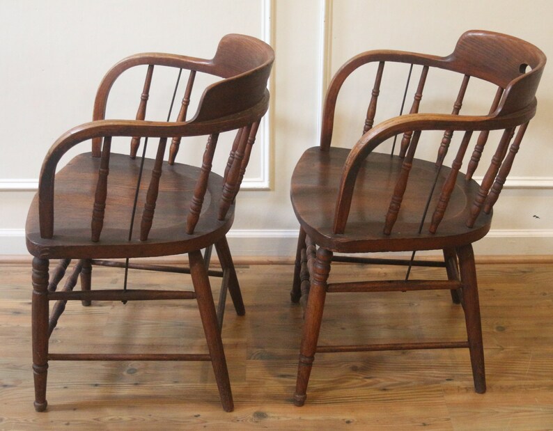 Antique Pair of Rustic Barrel Back Bent Wood Arm Chairs C.1900 Etsy