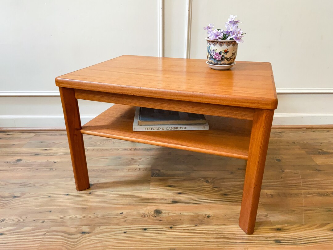 Mid Century Danish Teak Side Table, Mobelfabrikken Toften. - Etsy