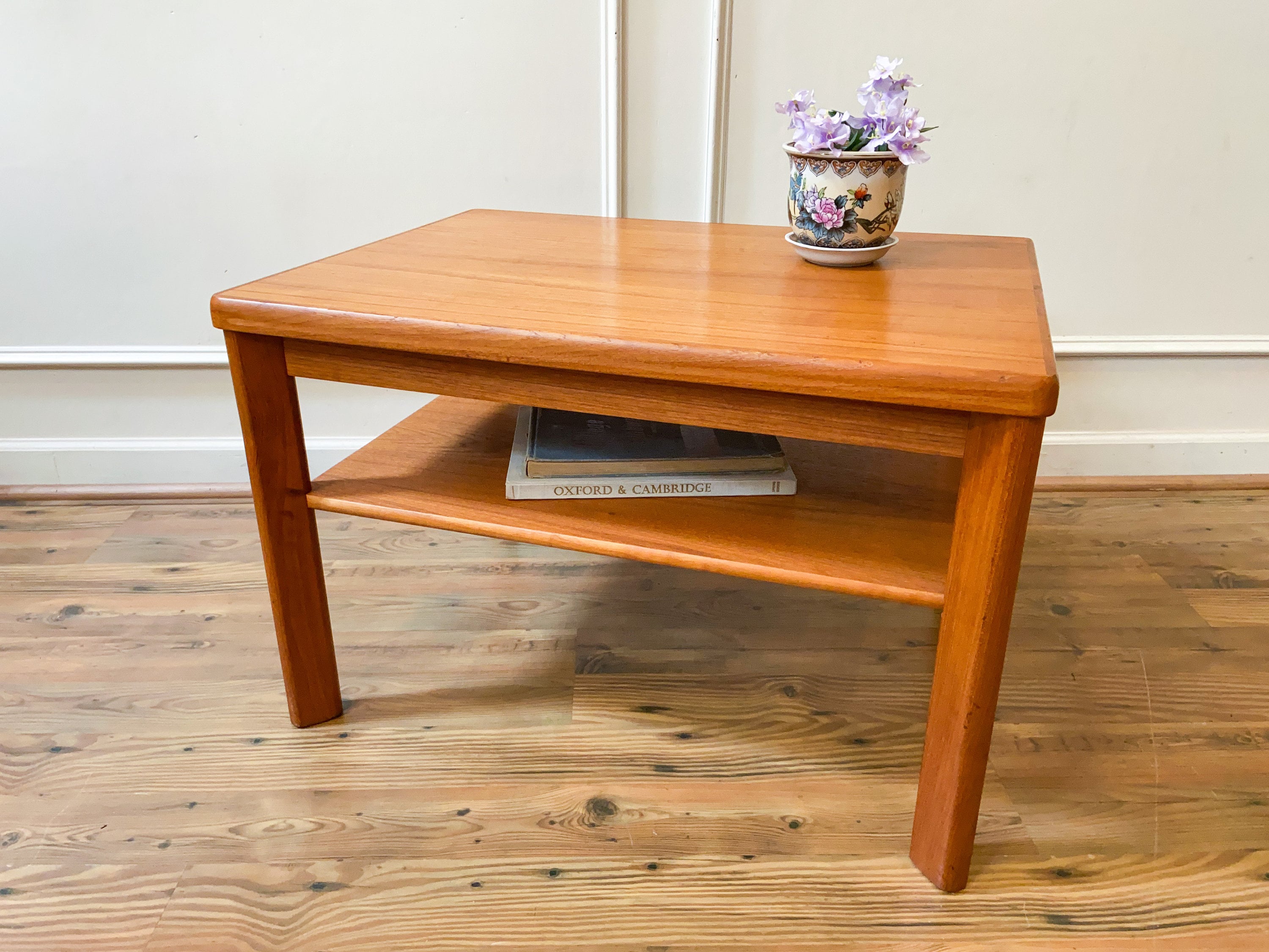 Teak side 2024 table with drawer