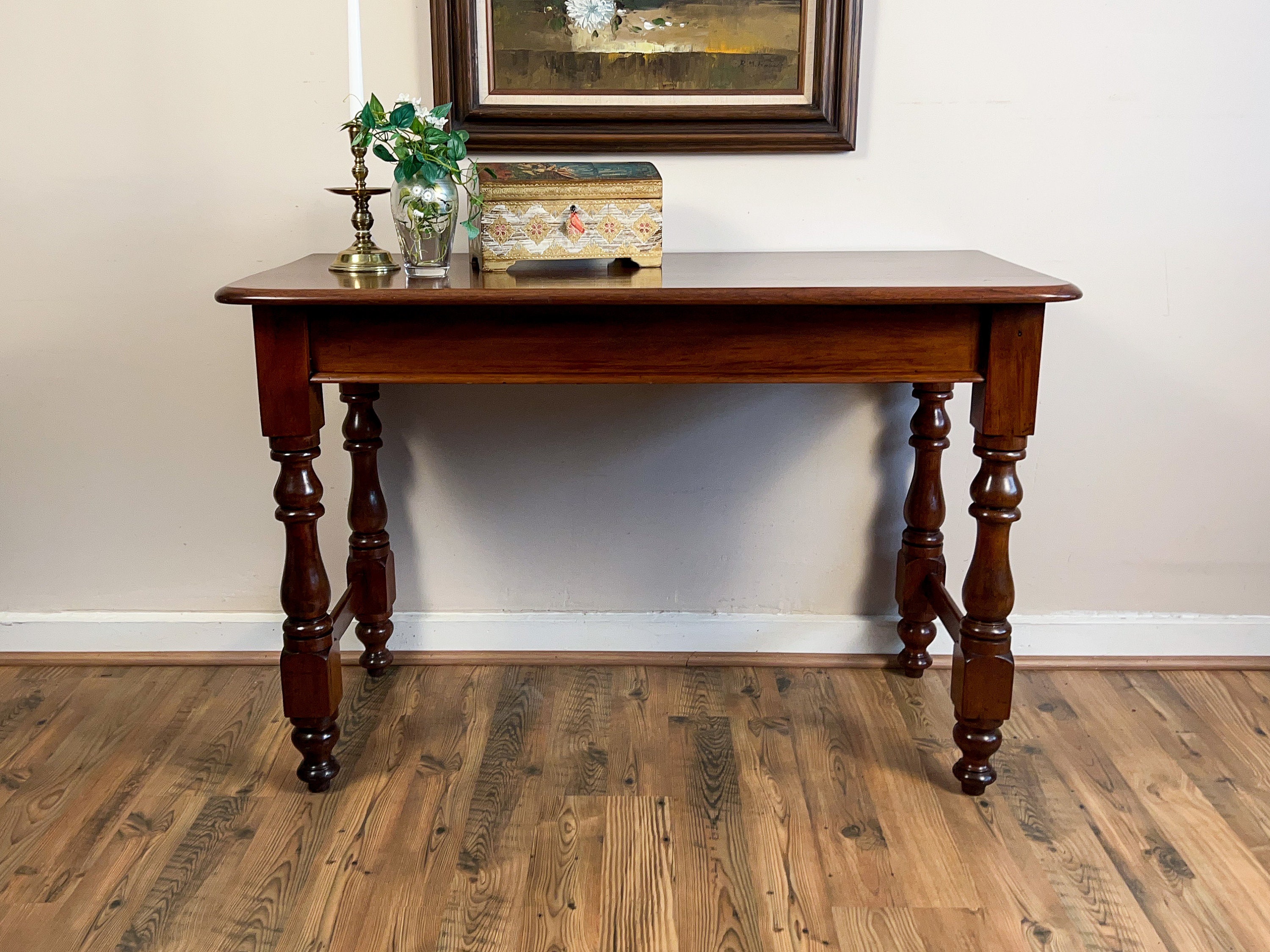 Antique Mahogany and Pine Console Table Desk - Etsy