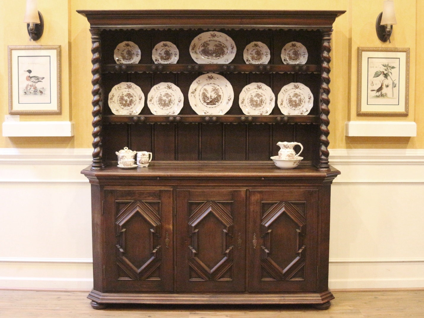 Antique Oak Welsh Dresser Or Pewter Cupboard Server Sideboard Etsy