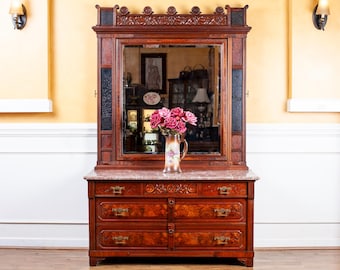 Antique Movement Marble Top Dresser, Herts Bros, c.1880