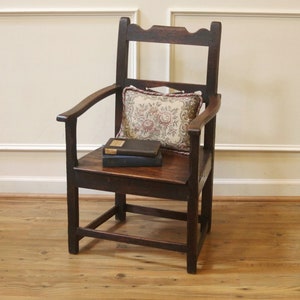 Antique English Oak 17th Century Jacobean Small Arm Chair