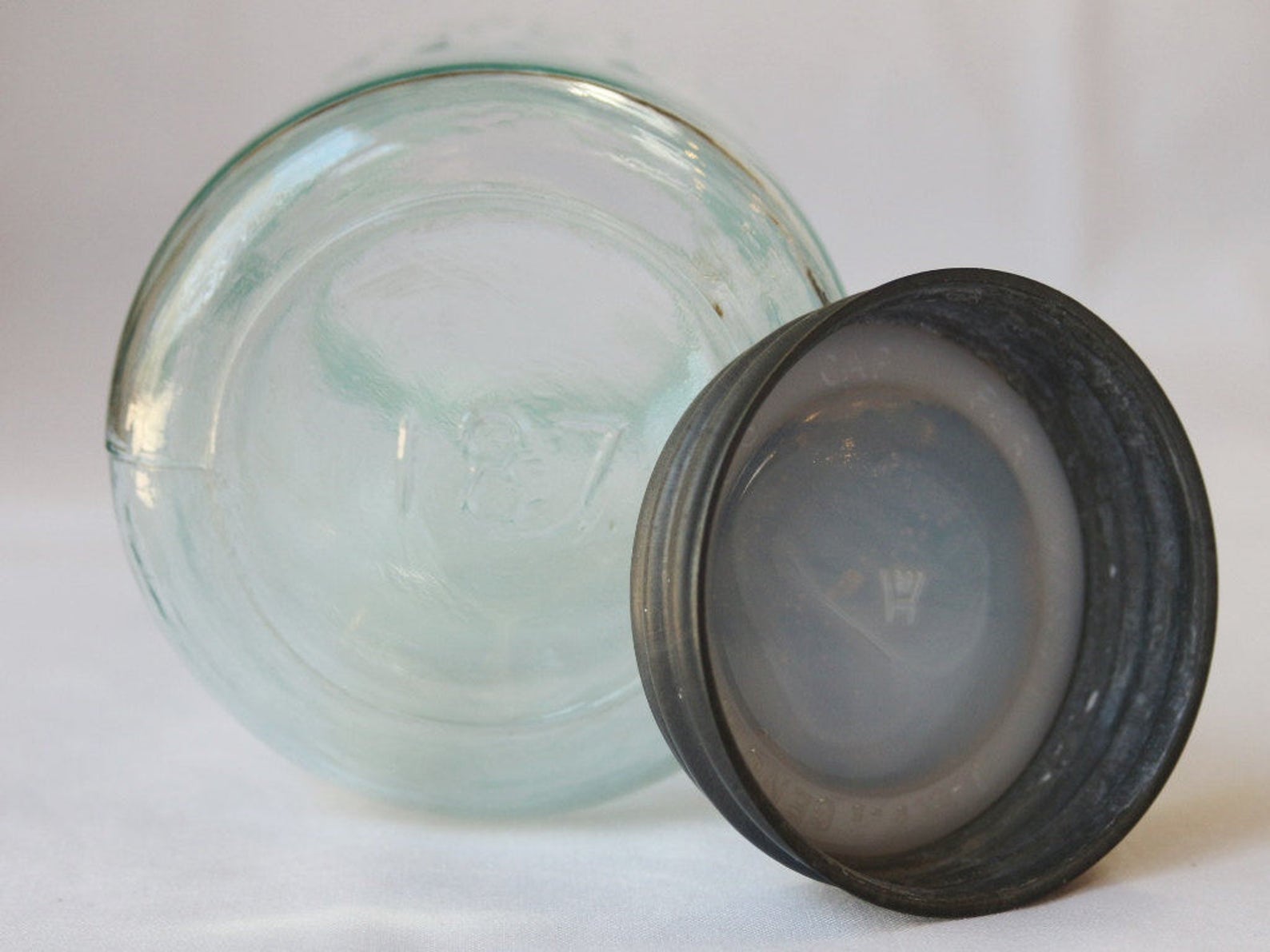 Antique Canning Jar Ball Mason Blue Glass Screw Top 1858. Etsy