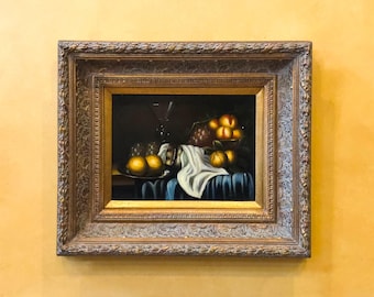 Original Still Life Oil Painting, Early 20th Century, Antique Gilt Frame