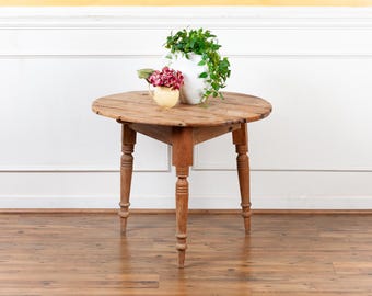 Antique 19th Century English Rustic Scrubbed Pine "Cricket" Table.