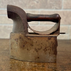 Antique 19th Century Charcoal Chimney Sad Iron, Clothes Press, Door Stop.