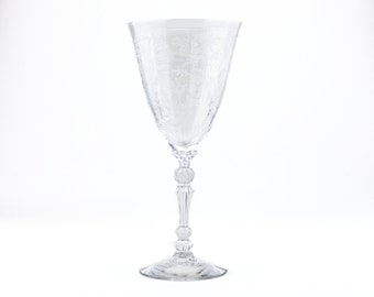 Vintage Fostoria Glass "Chintz" Pattern Water Goblet