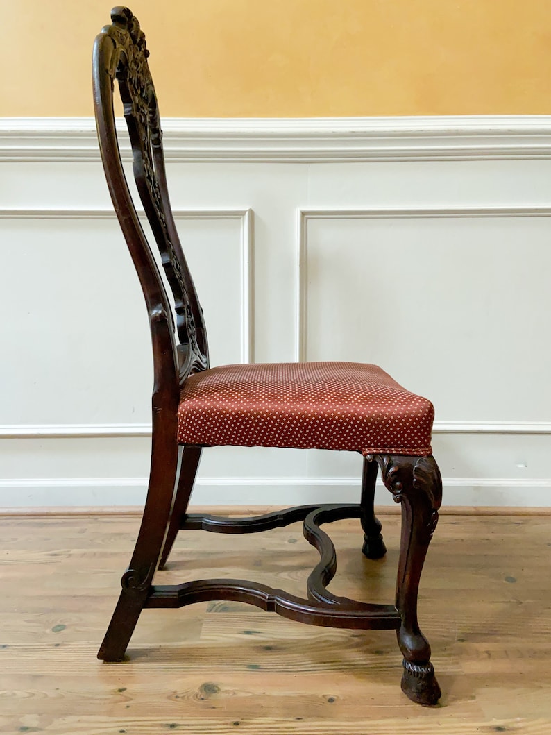 Antique Heavily Carved Hoof Foot Side Chair Etsy