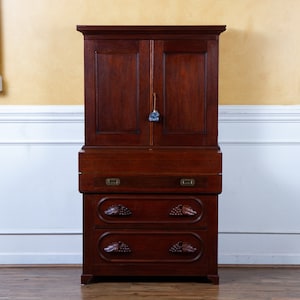 Antique 19th Century Victorian Solid Mahogany Secretary Desk.
