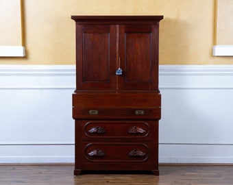 Antique 19th Century Victorian Solid Mahogany Secretary Desk.