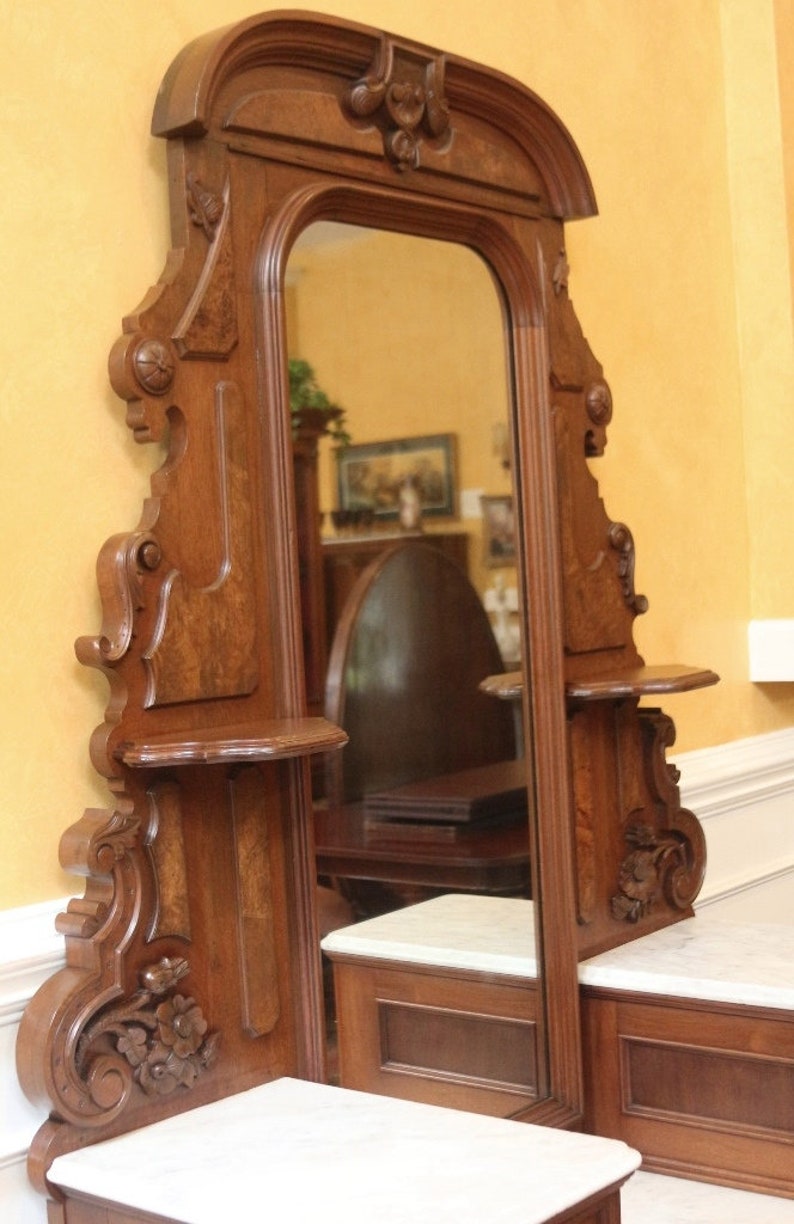 Carved Walnut Huge Antique Gentleman's Dresser American C.1880