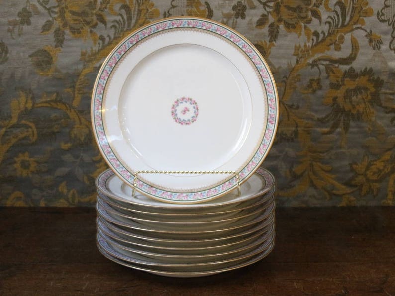 Vintage Limoges Dinner Plates, Set of 10, by GDA Limoge France