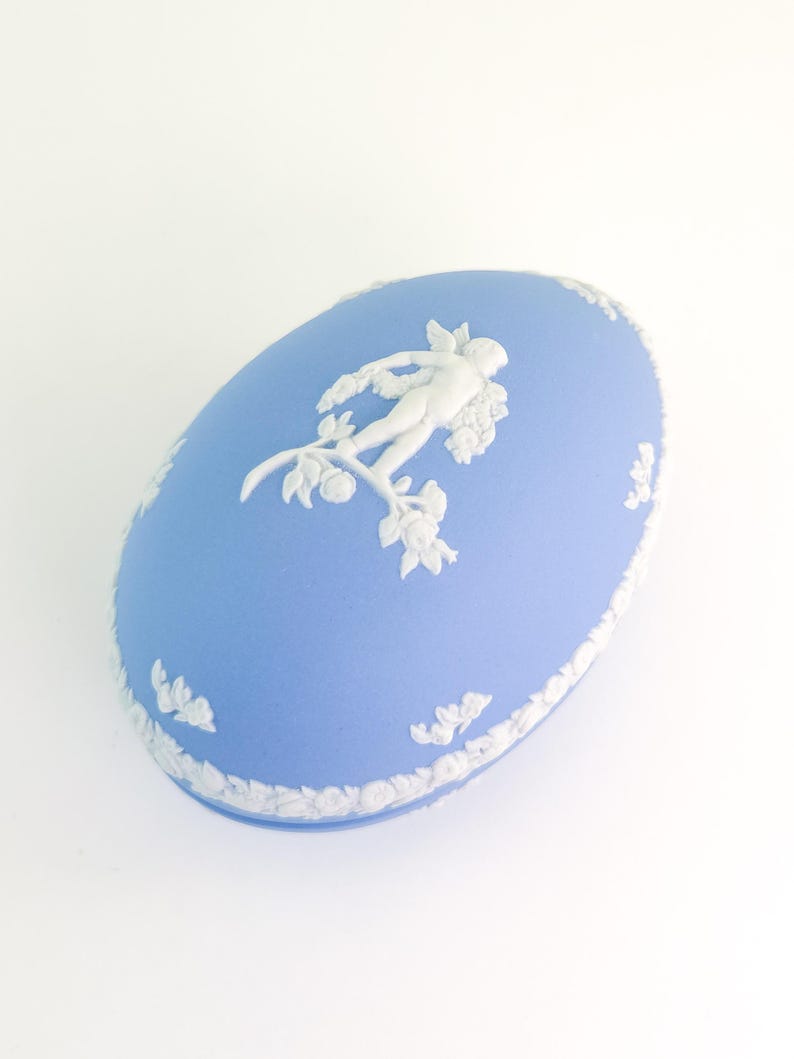Vintage Blue Jasperware, Egg Shaped Trinket Box, Wedgwood, England - Etsy
