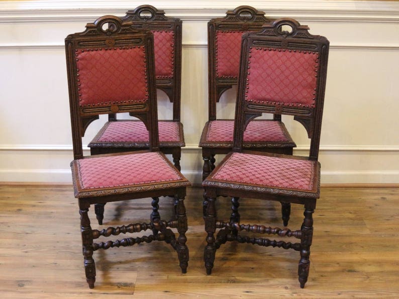 Antique Dining Chairs >> Antique English Oak Dining Chairs Hand Carved Barley Twist 19th Century Set Of 4 Antique Dining Chairs >> Antique English Oak Dining Chairs Hand Carved Barley Twist 19th Century Set Of 4