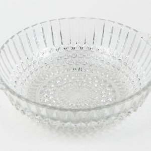 Vintage Pressed Clear Glass Bowl, English, 1930&#39;s.