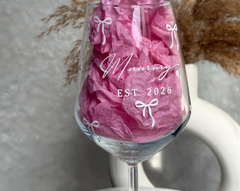 Personalised Mummy Wine Glass Est 2026 | New Mum Gift | Baby Shower Gift | First Mother’s Day Gift | Custom Mum Glass