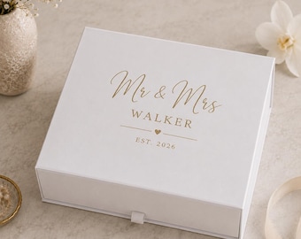 Personalised Wedding Gift Box | Custom Magnetic Gift Box | Bridal Party Gift Box | Wedding Keepsake Box | Luxury Memory Box | Bride Gift Box