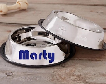 Personalized Metal Pet Food Bowl: Custom Name & Color