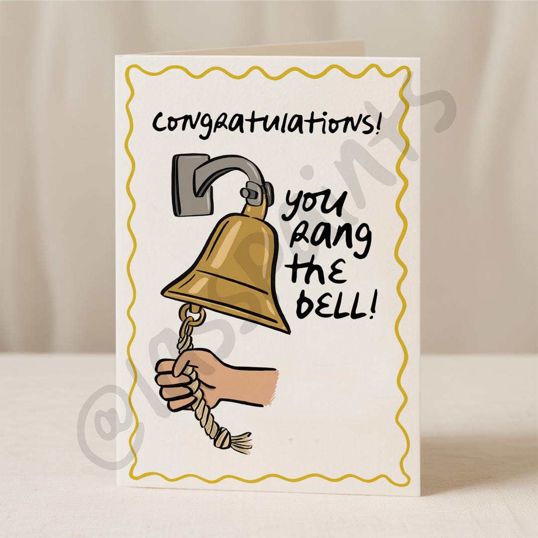 Ringing the Bell Card,hand Drawn Card,cancer Free Present ...