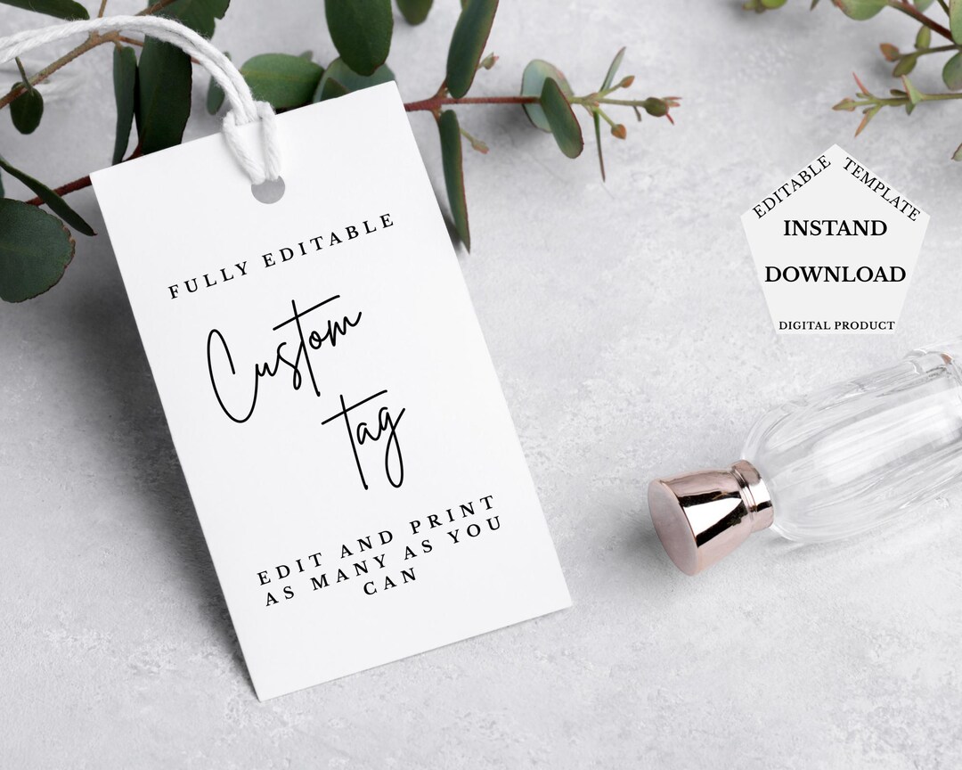 Create A Sample Tag Editable Custom Tag Template – Printable Gift Tag or Product Label ...