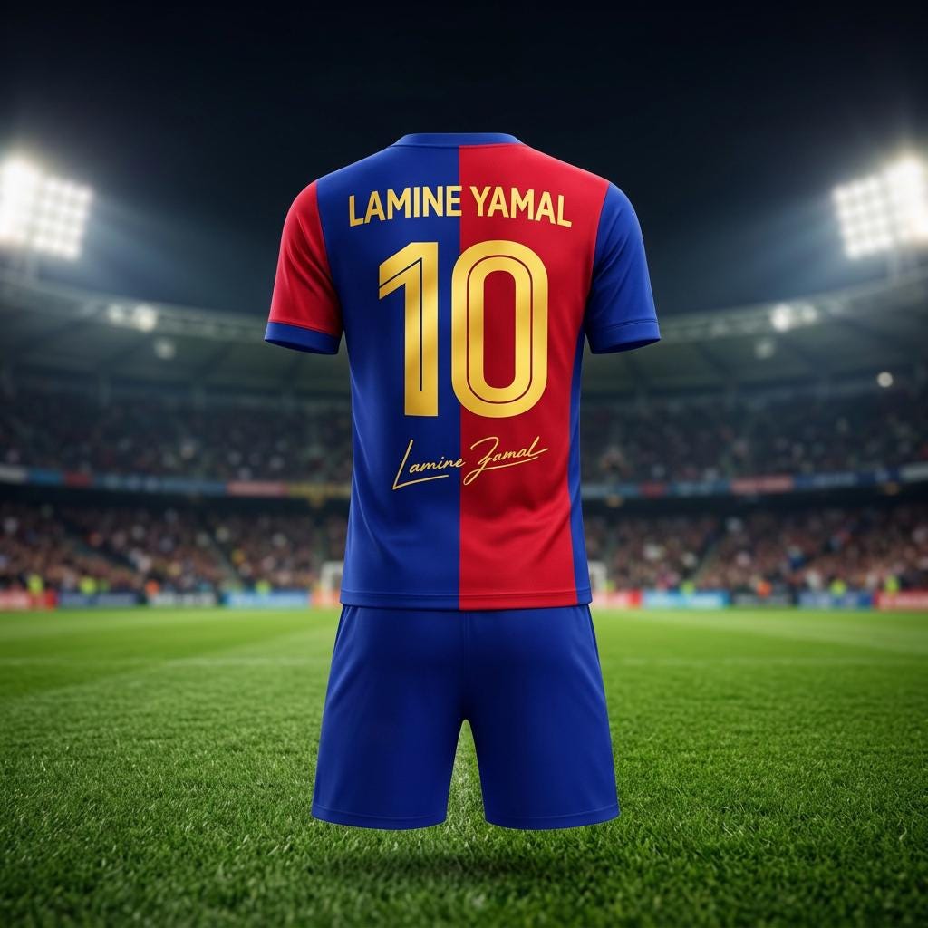 Fc Barcelona Jersey Lamine Yamal - Etsy Norway