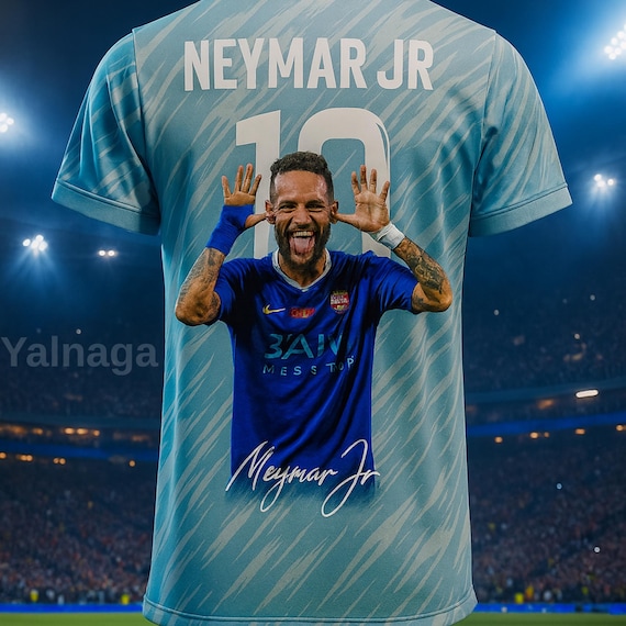 Neymar 3D Printed Football Fan Jersey – Stylish Breathable Sports