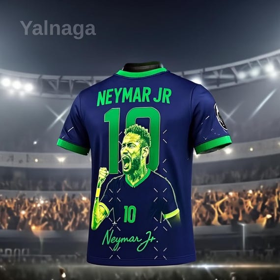 Neymar 2025 Summer 3D Printed Soccer Fan T-Shirt – Lightweight Breathable Men's Sports Shirt for Daily Wear, Outdoor Comfort, Game Day Look