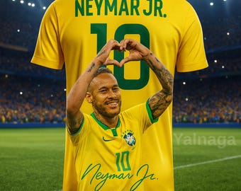 Neymar 3D Printed Football Fan Jersey – Stylish Breathable Sports Shirt for Outdoor Wear, Lightweight Commemorative Top for Soccer Lovers