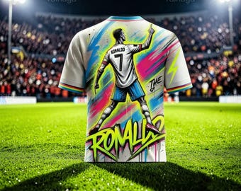 Camiseta de fútbol infantil Ronaldo #7 Portugal 2024/2025, juvenil, para niño y niña, ideal como regalo para el día del partido.