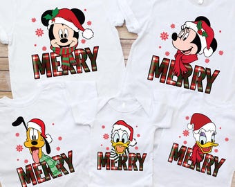 Custom Disney Family Christmas Shirt, Matching Christmas Shirt, Disney Character Christmas Shirt, 2025 Mickey’s Very Merry Shirt