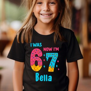 I Was 6 Now I'm 7 Birthday Drip Shirt, Funny 7th Birthday Gift for Boy Girl, Viral 67 Meme Birthday Tee, Cute Birthday Girl Tee