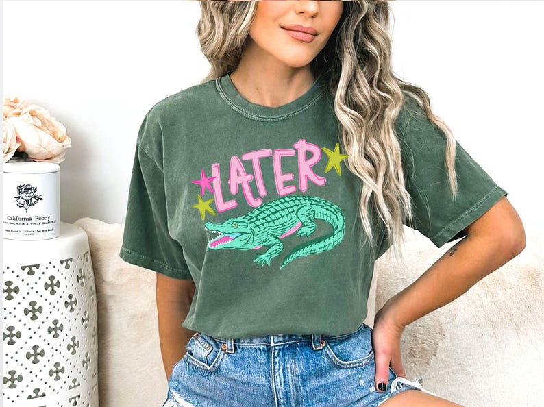 Comfort Colors Funny Later Gator Shirt , After While Crocodile Shirt, Coastal Summer Graphic Tee, Women and Girl Shirt bild 4