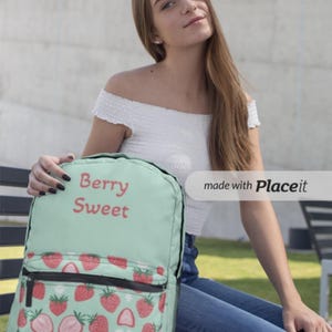 Berry Sweet Strawberry Backpack, Cute School Bag, Trendy Travel Backpack, Personalized Gift for Kids, Summer Vibe Carryall
