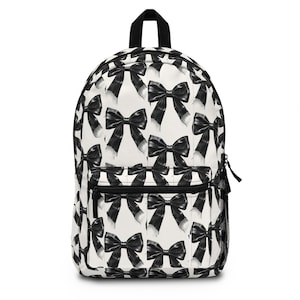 Coquette Bow Backpack - Back to School Girly Design, Cute Teen Bag, Trendy Rucksack, Fashionable School Backpack, Stylish Daypack