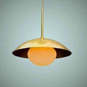 Italian Aldorno Light | Brass Pendant Light Fixture | Mid Century Modern Dome Ceiling Light | Handmade Recycled Metal Chandelier