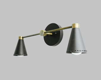 Bathroom Vanity Light: 2-Light Brass Wall Sconce Lighting Fixtures