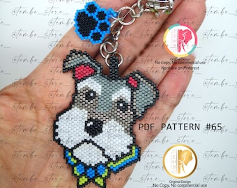 PDF-Muster Schnauzer Schlüsselanhänger, Hund Schlüsselanhänger, Muster Miyuki Hund, Perro Miyuki, Schnauzer Miyuki