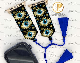 PDF-MUSTER Apple Watch Band Miyuki, Uhrenarmband Schutzaugen, Smartwatch Band, Uhrenarmband Miyuki, Band Smartwatch Perlen