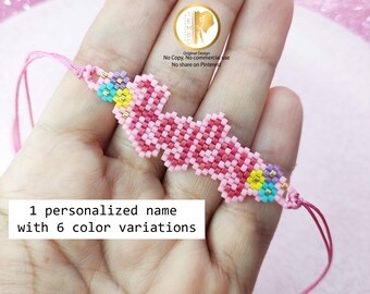 Personalized miyuki boys or girls names, 1 personalized name with 6 color variations, names patterns