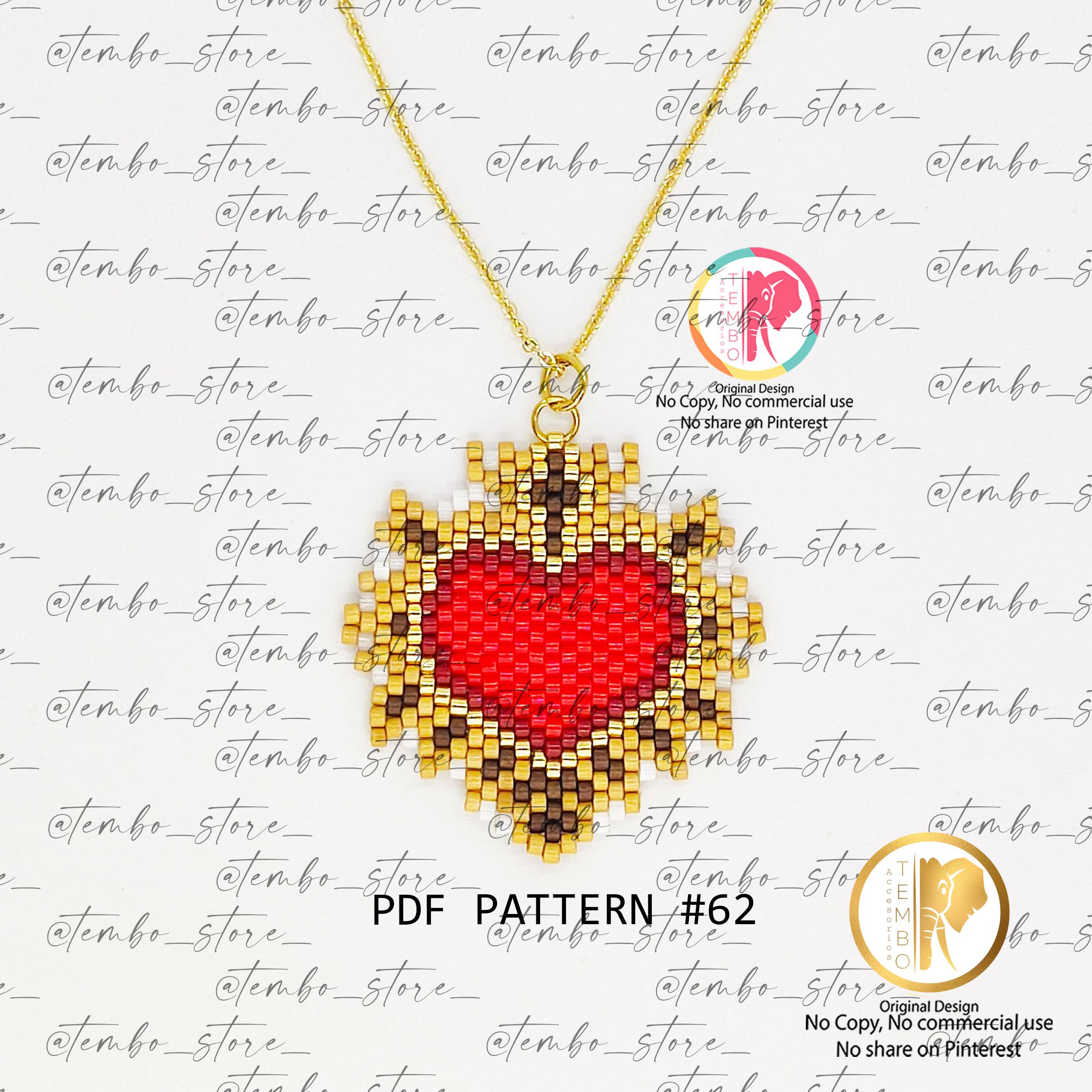 PDF PATTERN Sacred Heart Necklace, Sacred Heart of Jesus