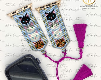 PDF-MUSTER Apple Watch Katzenband Miyuki, Smartwatch Band Katzen