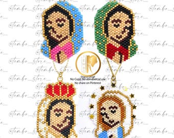 PDF-Muster Jungfrau Maria, Jungfrau Guadalupe, La Miraculous Halskette, religiöses Miyuki