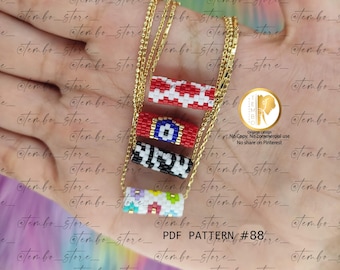 PDF-Muster Zylinderhalskette, 25 verschiedene Designs, Ziegelstichdiagramm, Miyuki-Delica-Perlen, Ziegelstichmuster